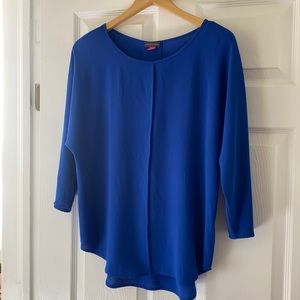 VINCE CAMUTO COBALT BLUE 3/4 SLEEVE OVERSIZED BLOUSE WOMEN’S SIZE SMALL